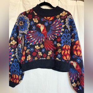 Farm Rio - Vibrant Parrot Pattern sweater